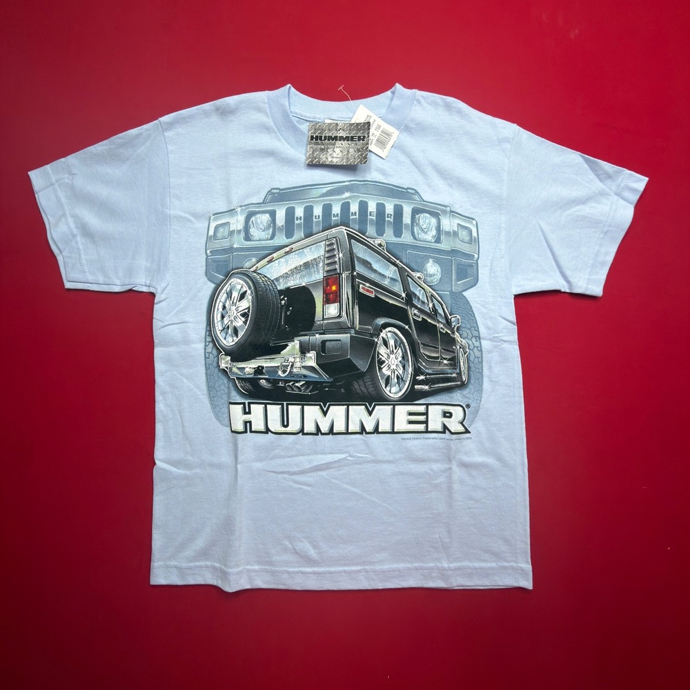 VINTAGE Y2K NWT Hummer H2 Graphic T-Shirt Kids Medium M Light Blue Alstyle men S
